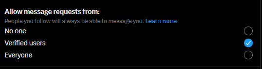 SenariRey's tweet photo. I just found out that I am dumb and it can be changed in the privacy settings... But I am still mad that "verified users" is a default option and I still hate corporations https://t.co/FCBQlcAiSY