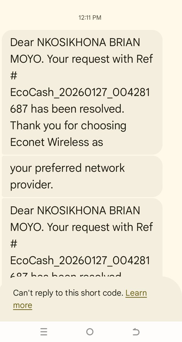 Majuda_26's tweet photo. @EcoCashZW I made 2 transactions on Sunday from ecocash to innbucks money was deducted from my ecocash account but was not received on the innbucks account... yesterday you sent this message saying the issue was now resolved but the balance is still $0.00 https://t.co/M6V5a213HO