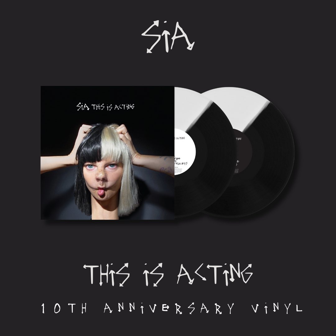 Make room on your vinyl shelf, a new bombshell has entered the villa 🤩 you can pre-order the 2x LP black &amp; white This Is Acting 10th Anniversary vinyl now! bit.ly/4qNwPQV - Team Sia