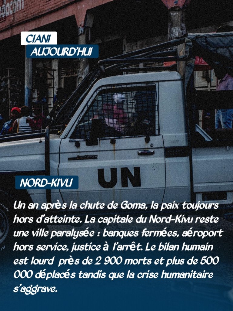 AndresTshiani's tweet photo. Un an après la prise de Goma par les rebelles AFC/M23, la vécu de  la population sur place reste à désirer : une économie asphyxié,  chômage,  violences et autres traits liés aux mauvaises conditions des vies des habitants.  #goma #NordKivu #rebellion #lepoint #HRW https://t.co/QGizq3JRRm