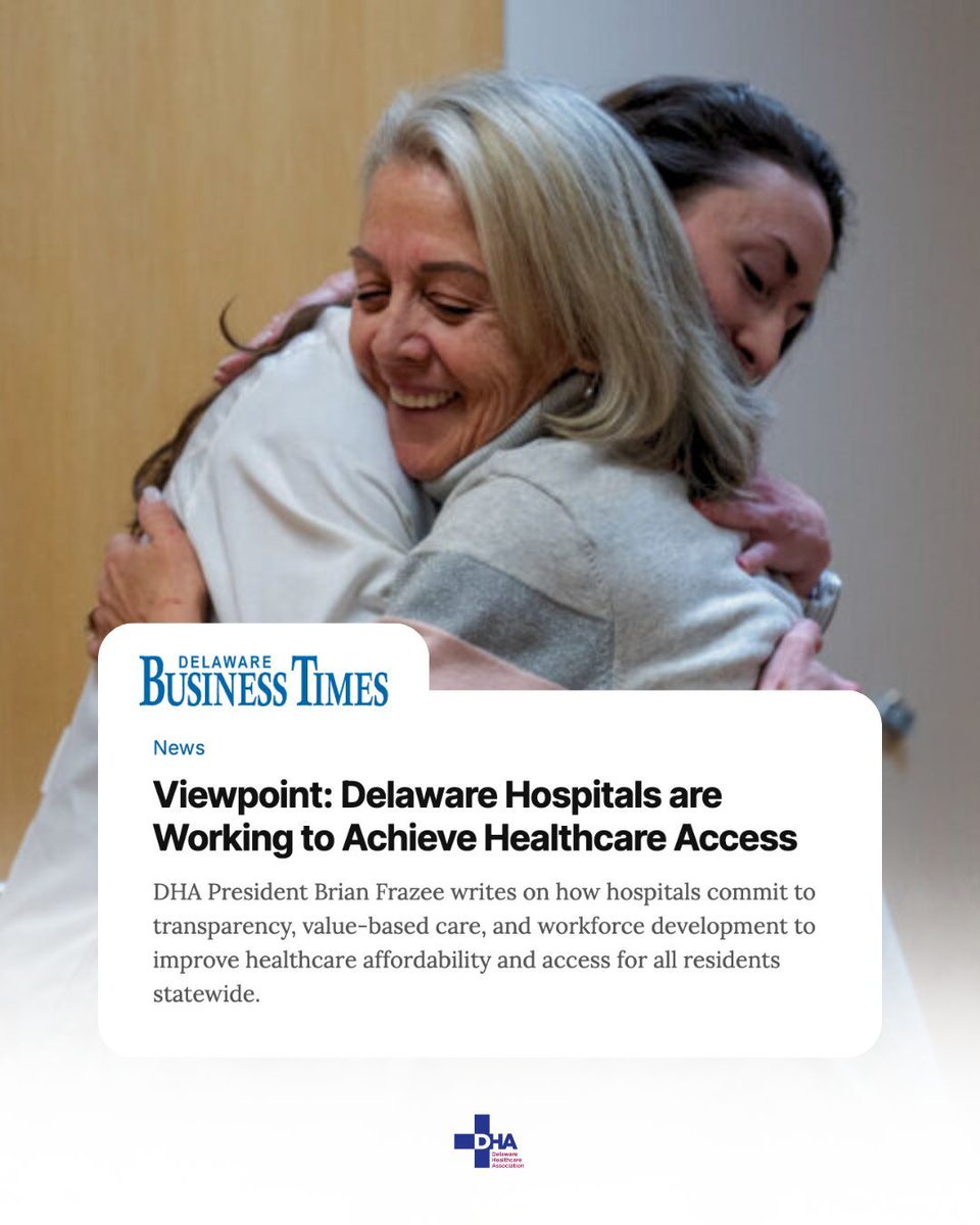 DelawareHealth1's tweet photo. In these challenging times, it’s easy to say healthcare is broken. But despite the challenges, we have an opportunity to work together and build a better system that is more accessible and affordable for everyone. 

Learn more in DHA's op-ed:
https://t.co/ykIMWMpDBk https://t.co/5qrv38BJwE