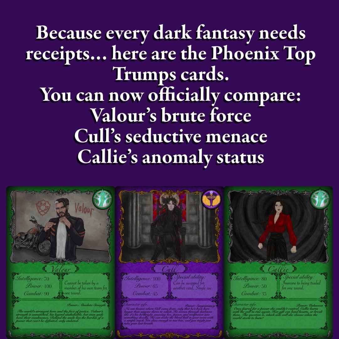 Collect them.
Save them.
Use them to threaten your friends.
pre-order here -
mybook.to/PhoenixWillRise
(artwork by the incredible Rowan Barton Art)