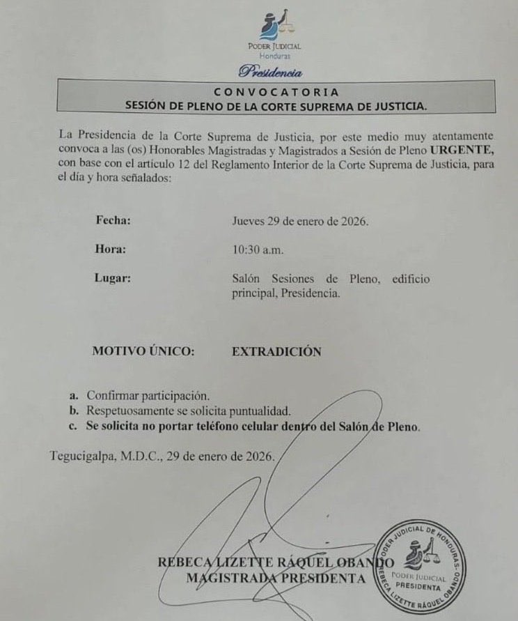 Nueva orden de extradición llega a la corte , pero es un gato , solo es show el que se tienen los medios nadie relevante