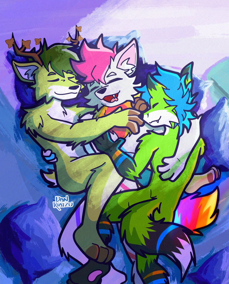 "Together under the morning light" 
Commission for Arcavado
#procreate #fyp #digitalart #furryfandom #furry