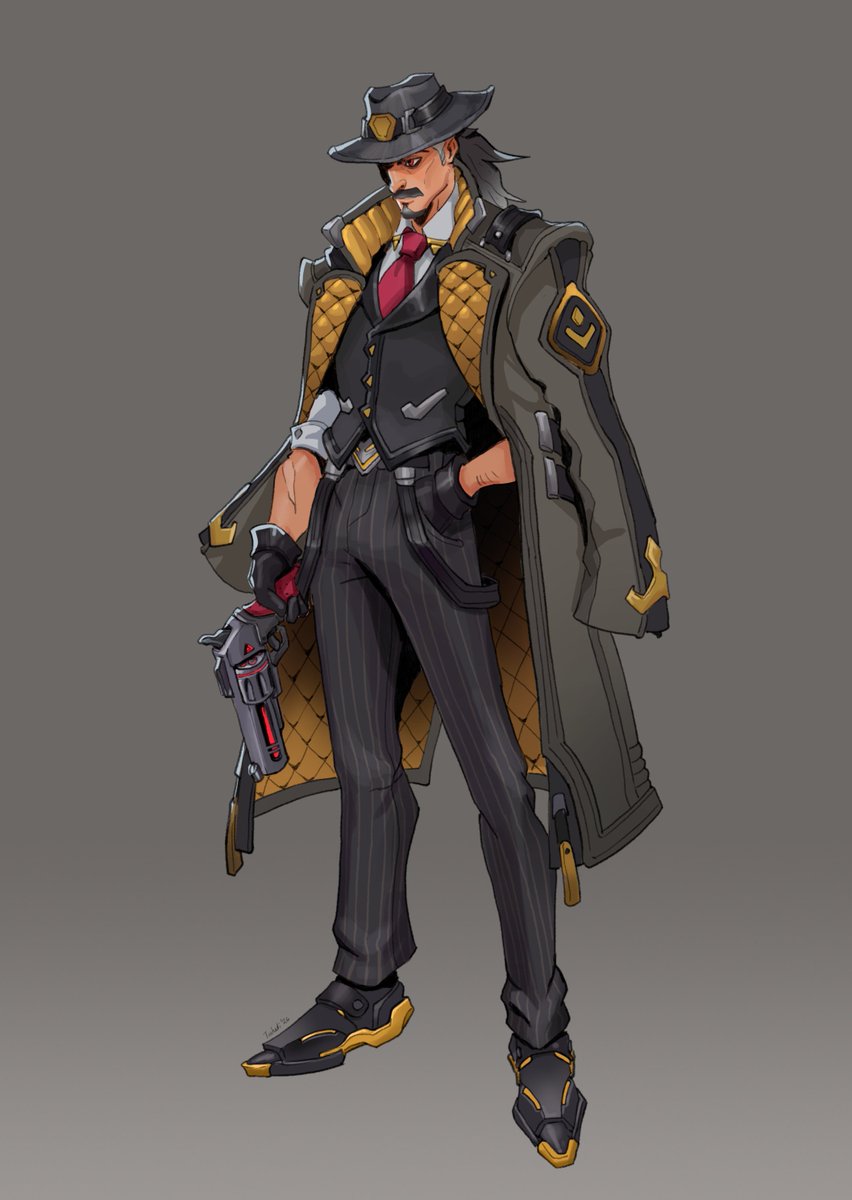 Tashati_art's tweet image. It’s been a while since I worked in an Overwatch-style aesthetic.
Had fun designing this character during the school stream.
Next up: the detective’s granddaughter and the environment. 
#Overwatch2 #Overwatch2Fanart