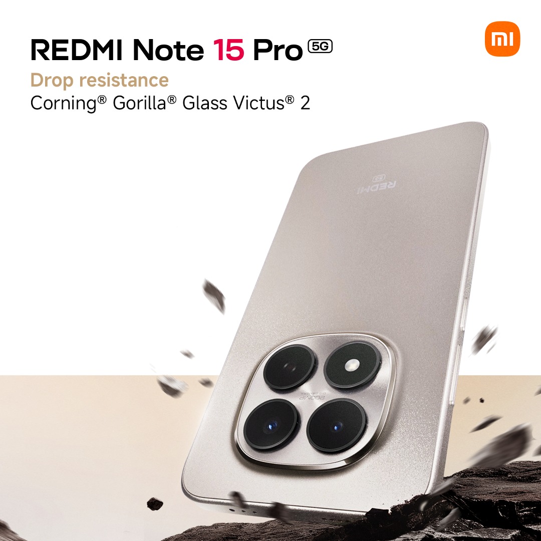 Xiaomi_Kenya's tweet image. Constant in every situation 💪
The #REDMINote15Pro5G comes protected with Corning® Gorilla® Glass Victus® 2
Built to handle falls and everyday moments; no stress, no fear 📱🔥
Xiaomi fam, this one is solid 👌🏽

#REDMITitanDurability