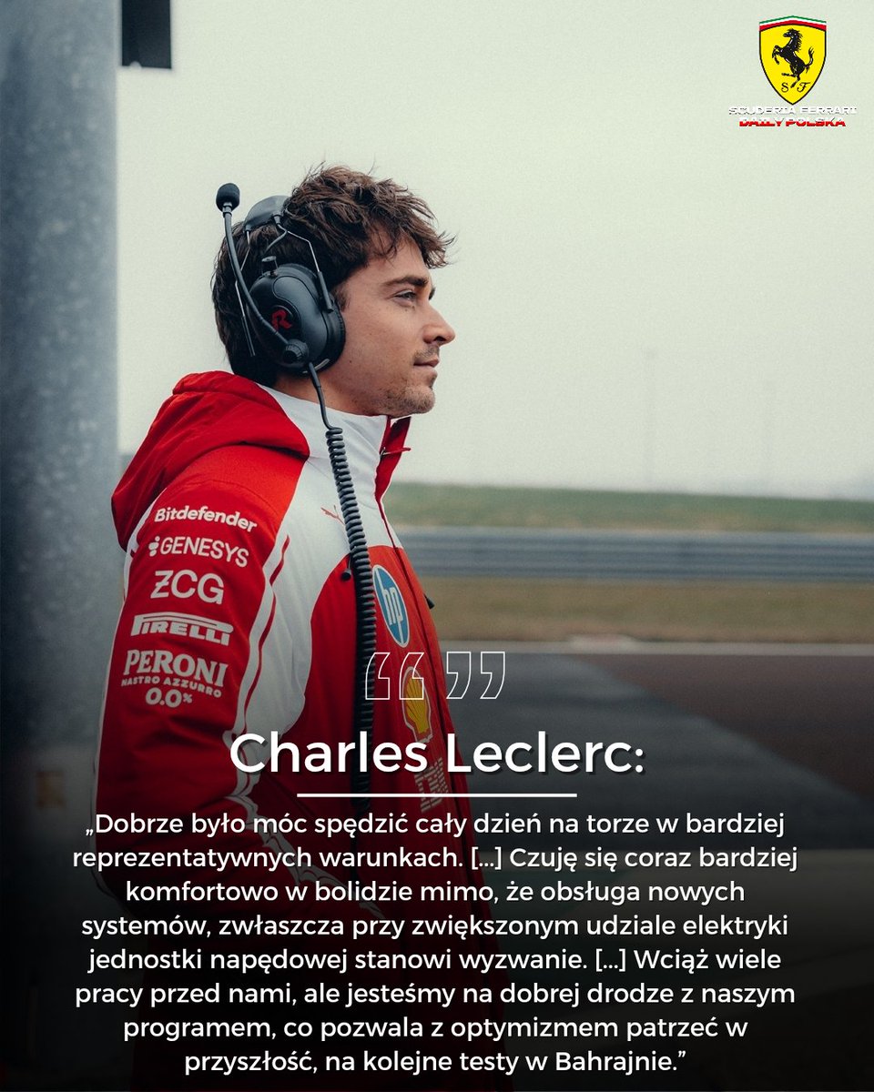 FerrariDailyPL's tweet image. Charles Leclerc jest zadowolony z postępów jakie poczyniło Ferrari: ⤵️

🗞️ [@tuttosport]
#F1PL #F1Testing #ElevenF1