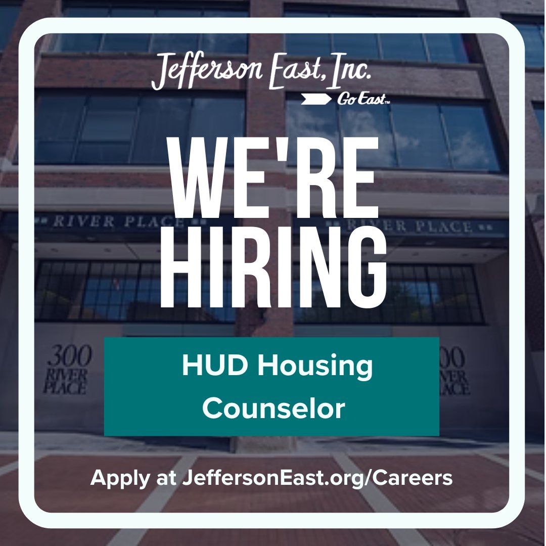 💫We're seeking a HUD-certified Housing Counselor. Duties include individual and group housing counseling, maintaining HUD compliance, and coordinating with the Detroit Housing Network to connect residents with city services. 

Learn more &amp; apply > JeffersonEast.org/careers