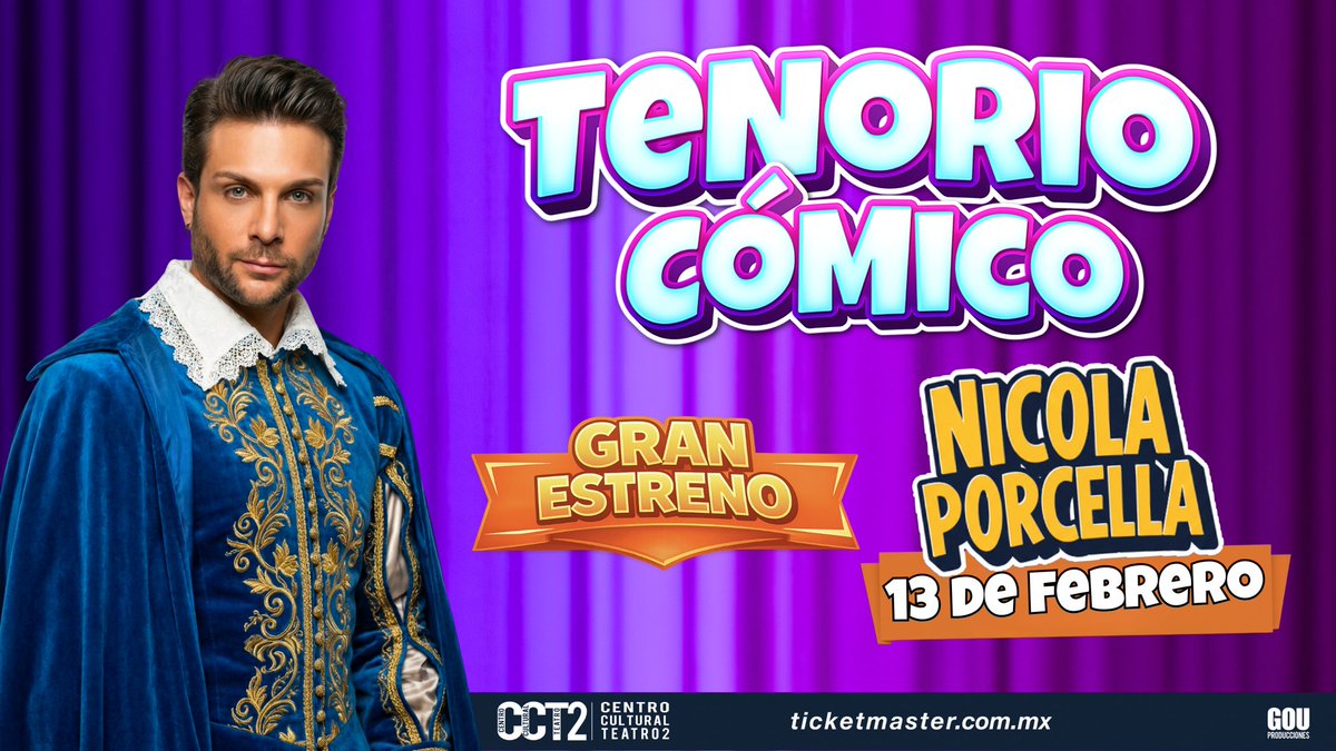 Este 13 de febrero, Nicola estrena en el Tenorio Cómico para aportar su estilo y sumarse al caos divertido.
No te lo pierdas 🤩 🎭