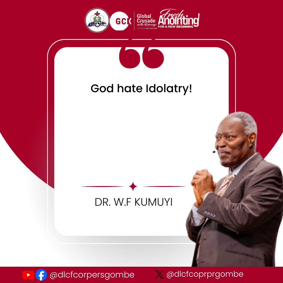 dlcfcorpergombe's tweet photo. As we look up to God for a fresh anointing, we must avoid every form of Idolatry.
#dlcfgombe
#GCKwithKumuyi 
#Freshanointing https://t.co/2HMDGxpWTP