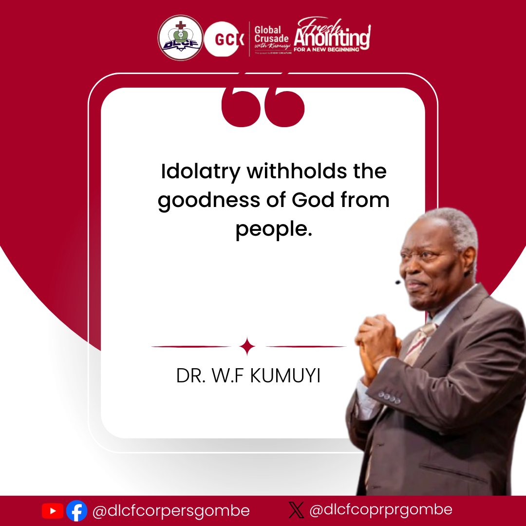 dlcfcorpergombe's tweet photo. As we look up to God for a fresh anointing, we must avoid every form of Idolatry.
#dlcfgombe
#GCKwithKumuyi 
#Freshanointing https://t.co/2HMDGxpWTP