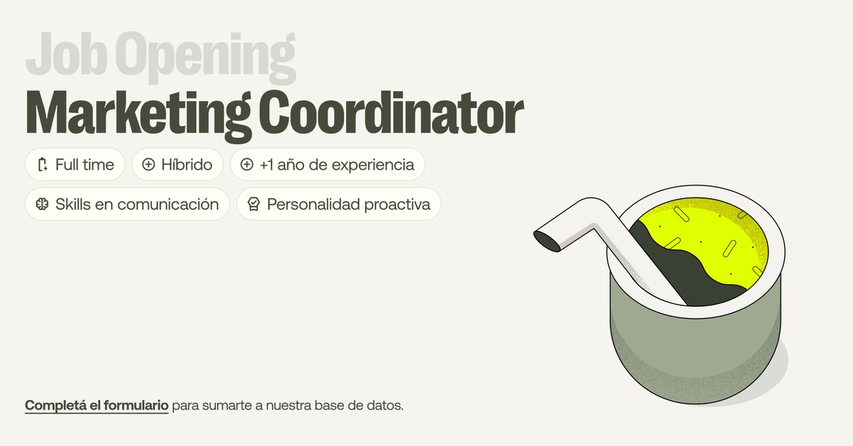 con <a href="/loly_txt/">Lo C.</a> buscamos un tercer miembro para nuestro equipo de gente que gusta mucho de métricas y de crear formas nuevas de hacer 

acá más info y postulación paisanos.io/es/job/marketi…