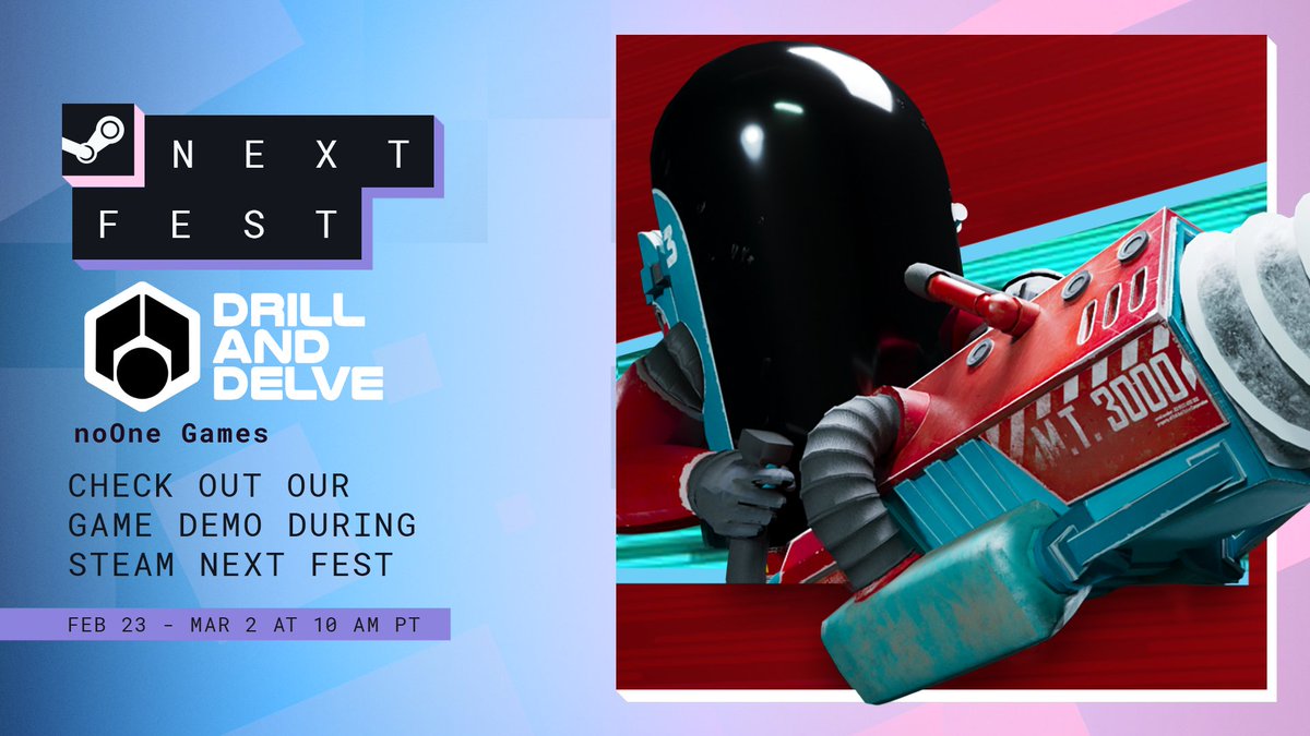 We just launched our demo on Steam!

You can already try out Drill and Delve ahead of Steam Next Fest that we will be participating in.

⛏️ All Drill Tiers
🔓 Multiple other unlockables
🏆 Steam Achievements
⏰ 4 - 8 hours of content!

Play here: store.steampowered.com/app/3886210/Dr…