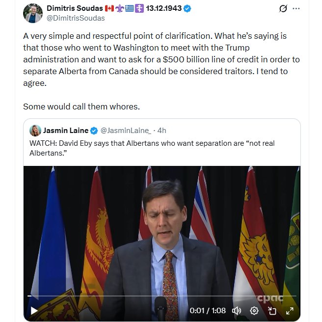 mark_slapinski's tweet photo. I concur. Alberta separatists are traitors. Maple MAGA are traitors. https://t.co/drsxQwnLHp