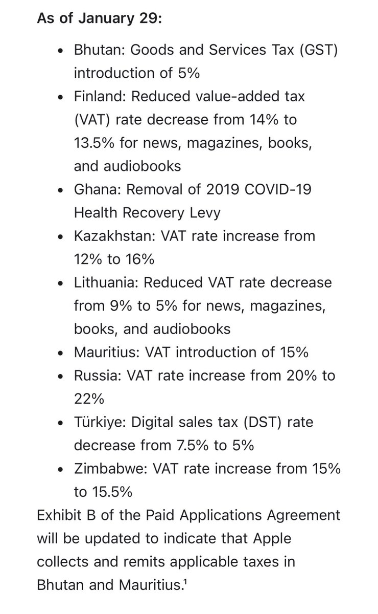 OguzhanMailmail's tweet photo. Apple’dan App Store TR satışlarından otomatik kestiği dijital hizmet vergisini 29 Ocak itibari ile %7.5’ten %5’e düşürüyor. Normalde Ocak ayı gelirlerine de yansıtması lazım ama nasıl işletecek göreceğiz. https://t.co/UFjGfGefmX