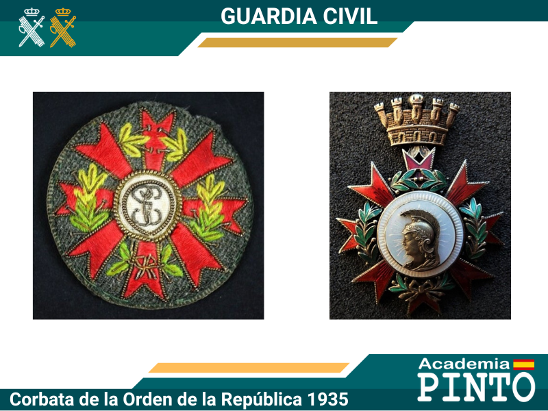 💚Efemérides de <a href="/guardiacivil/">Guardia Civil</a> por <a href="/academiapinto/">Academia Pinto</a> 

✅ El 11 de febrero de 1935 se concede a la Guardia Civil la Corbata de la Orden de la República “para premiar como recompensa colectiva los innumerables actos de heroísmo llevados a cabo por el personal del mismo y los