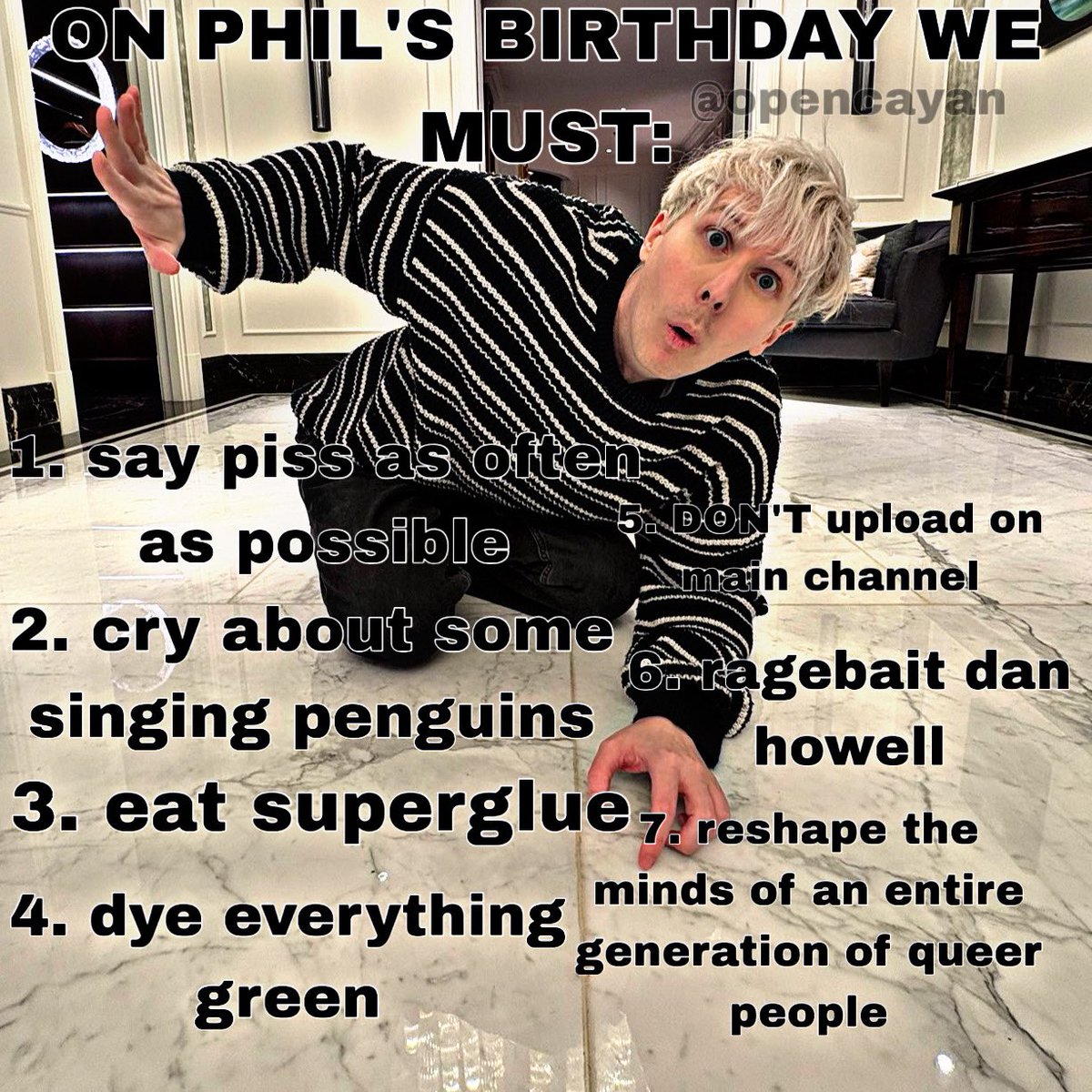 opencayan's tweet image. made a modern one. here are the rules for tomorrow, lads