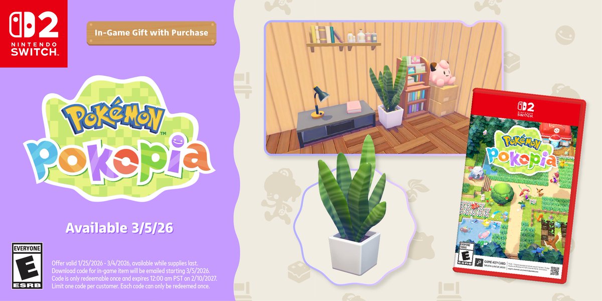 AMZNVideoGames's tweet image. Pre-order Pokemon Pokopia from Amazon and receive an in-game flat leaf plant!
Pre-order now: amazon.com/Pok%C3%A9mon-P…