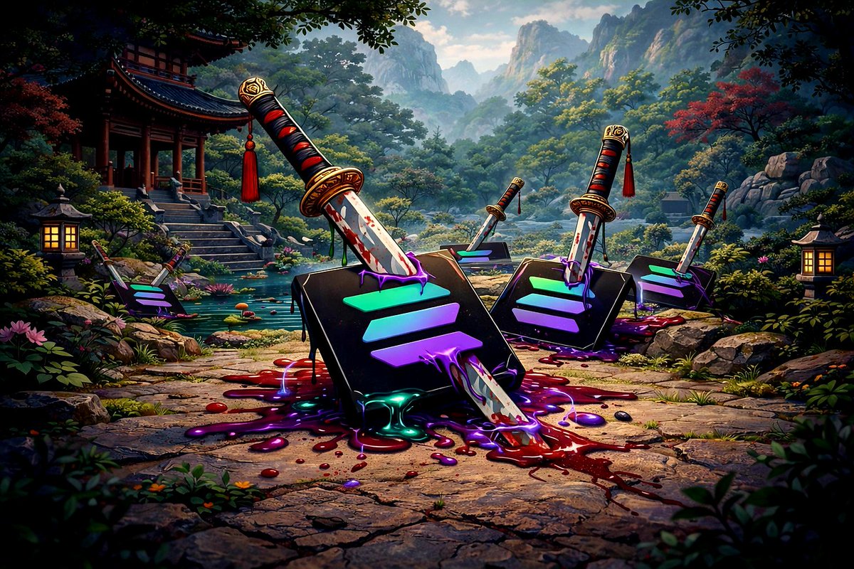 Son of Tsuka struck not for glory, but for the people. As <a href="/Pumpfun/">Pump.fun</a> fell, greed loosened its grip on Solana. In the name of <a href="/RyoshiResearch/">Ryoshi</a> the blade spoke. Old wisdom says: when purpose is pure, even silence liberates nations. For now I must remove the swords of <a href="/a1lon9/">alon</a>