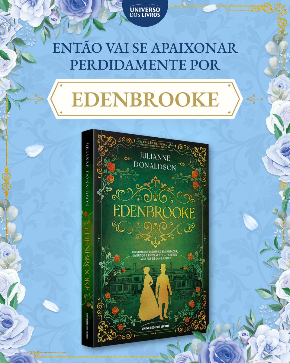 A quarta temporada de Bridgerton chegou e eu tenho a leitura perfeita para quem ama romances de época!

💌 Troca de cartas
✨ Ele se apaixona primeiro
🎩 Nobre galanteador
📖 A mesma vibe dos livros de Jane Austen

"Edenbrooke", de Julianne Donaldson, já está nas livrarias.