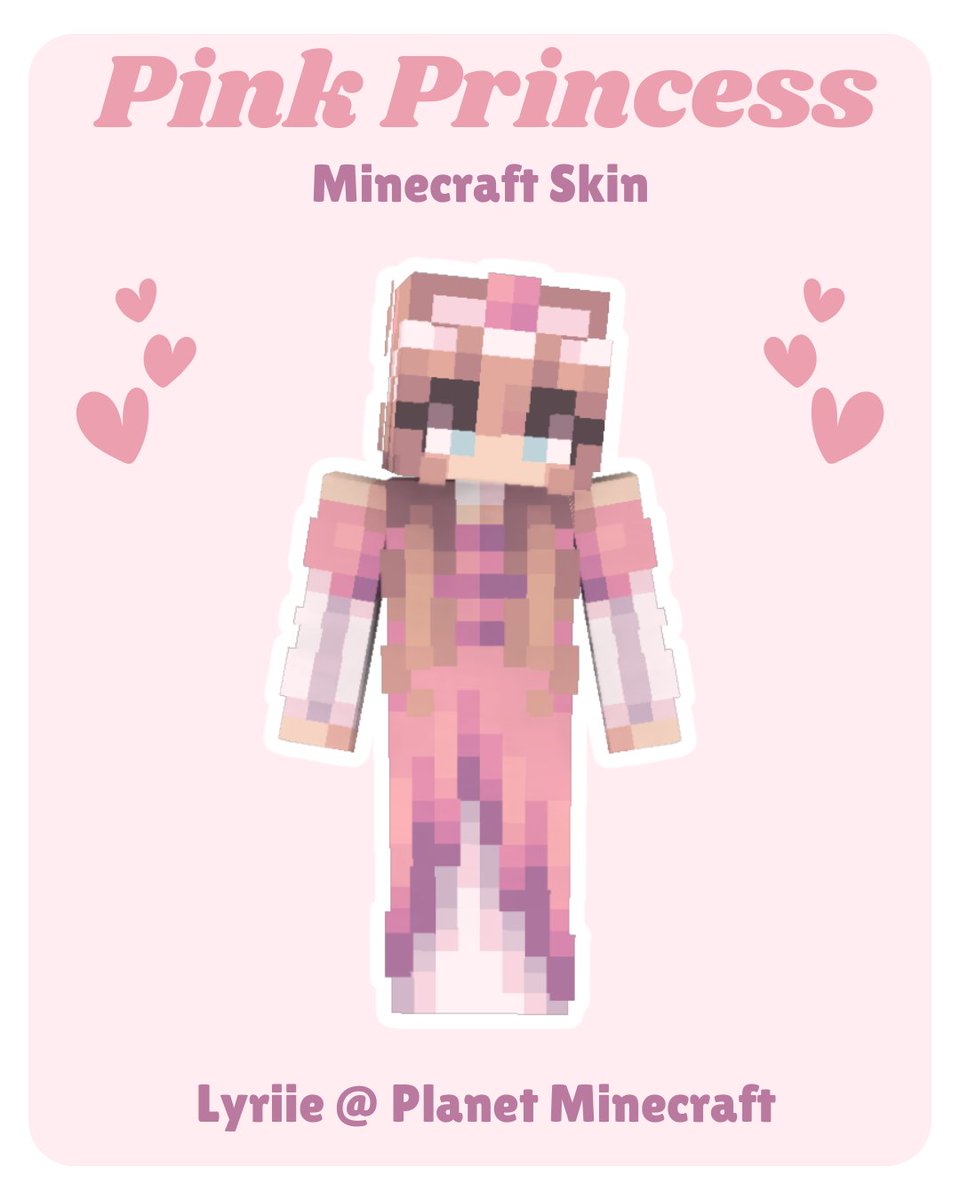 LyriieMC's tweet photo. After a long break, I'm back to making skins once again! I've done a bit of dress-making practise with this princess skin!

Skin Download: https://t.co/ixEjTBbHaC

#minecraft #minecraftskin #minecraftskins #minecraftart https://t.co/10JBh6ROZT