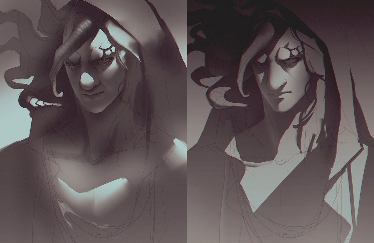 ingma__'s tweet photo. Unfinished sketches from a year ago. Thy deeds shall be met with failure, just as I https://t.co/Oq4pzkEooB