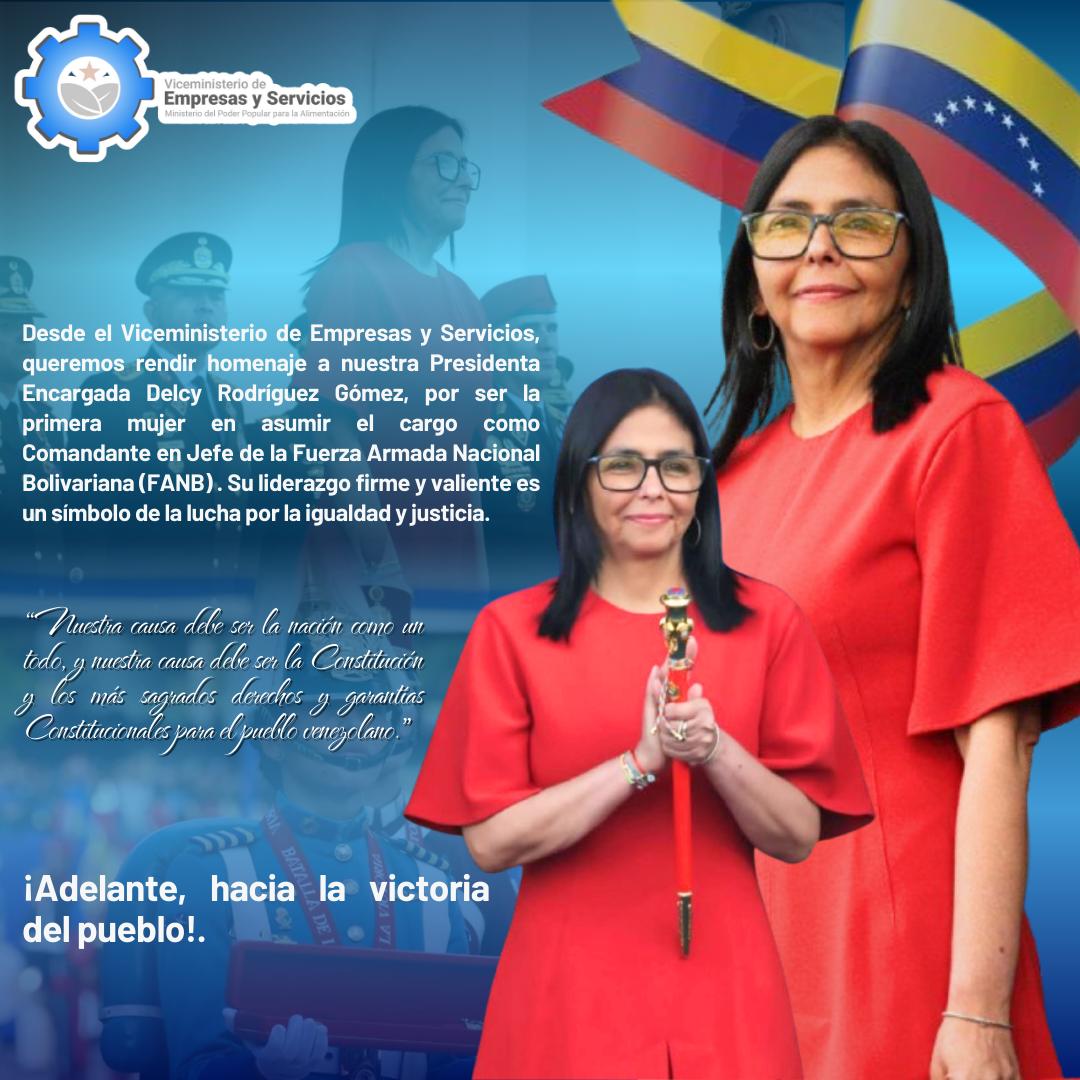 Desde el VES celebramos a la primera mujer comandante en jefe de la (FANB), una patriota a toda prueba. Su liderazgo es posible gracias a la confianza y lealtad inquebrantable de un pueblo que ama la paz. 

¡Viva la Revolución Bolivariana! ✊❤️