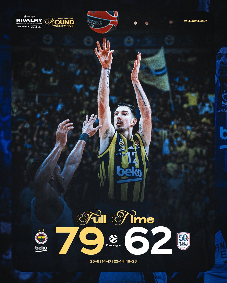Gecenin ilk galibiyeti geldi💪

Tebrikler Fenerbahçe Beko! 👏

Maç Sonucu | Fenerbahçe Beko 🆚 Anadolu Efes: 79-62