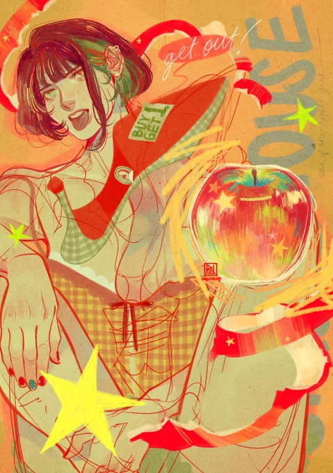 instead of a heart in her chest it's an apple seed