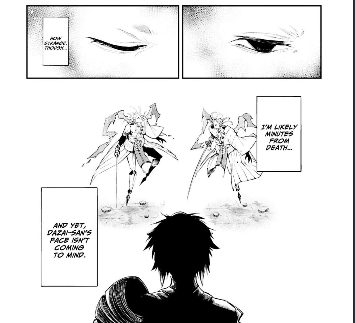 akutagawastea's tweet photo. "I love you"
★☆☆☆☆

“How strange, though… I’m likely minutes away from death… and yet, Dazai-san’s face isn’t coming to mind. What’s coming to mind is…”
★★★★★★★★★★★★★★★★★★★★★★★★ https://t.co/YmrXjBEv6b