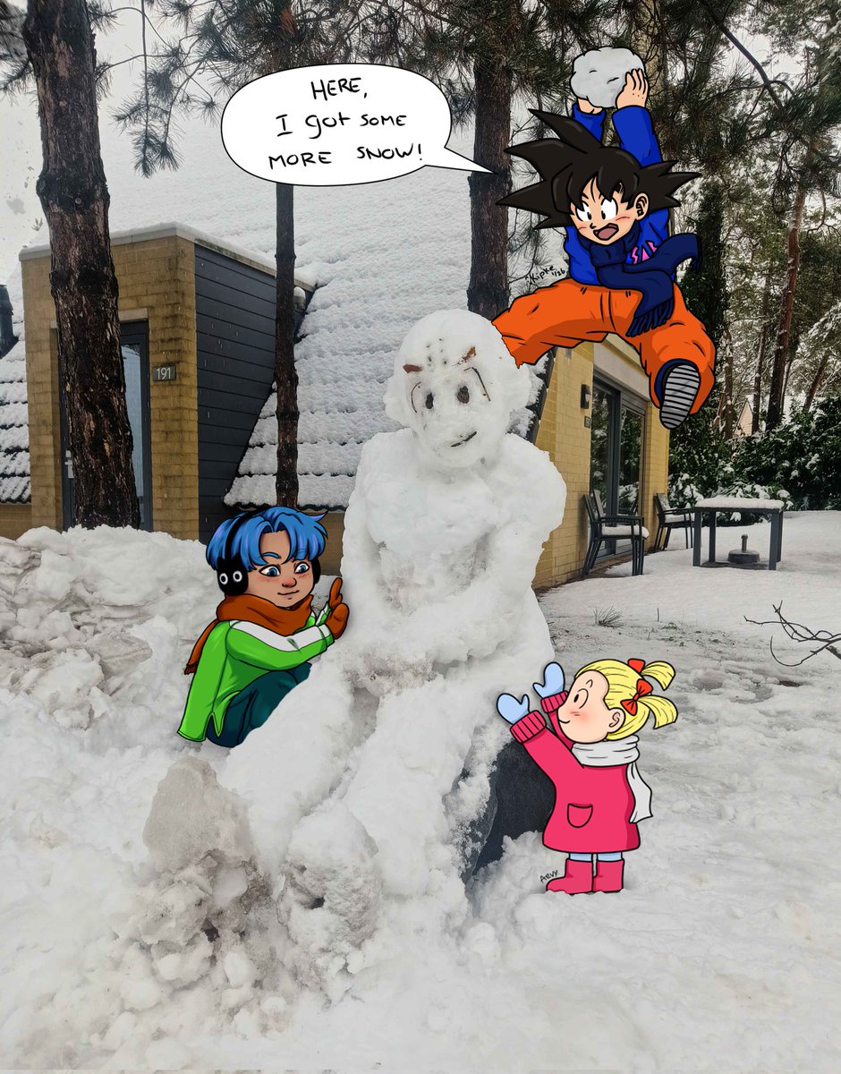 Had a great weekend in winter wonderland with friends, we had a little bit too much fun building a snow Krillin and decided to draw these little rascals too🤭

Goten by <a href="/_Kipke/">Kipke - Commissions Open</a>
Trunks by <a href="/MiracleSharks/">Kaeya🦐✨</a>
Marron by me 
<a href="/StardustHB/">Stardust Heartbreaker</a> 
<a href="/Bananabluish/">Vegeta-Bananabluish</a> 
Thanks for a lovely time