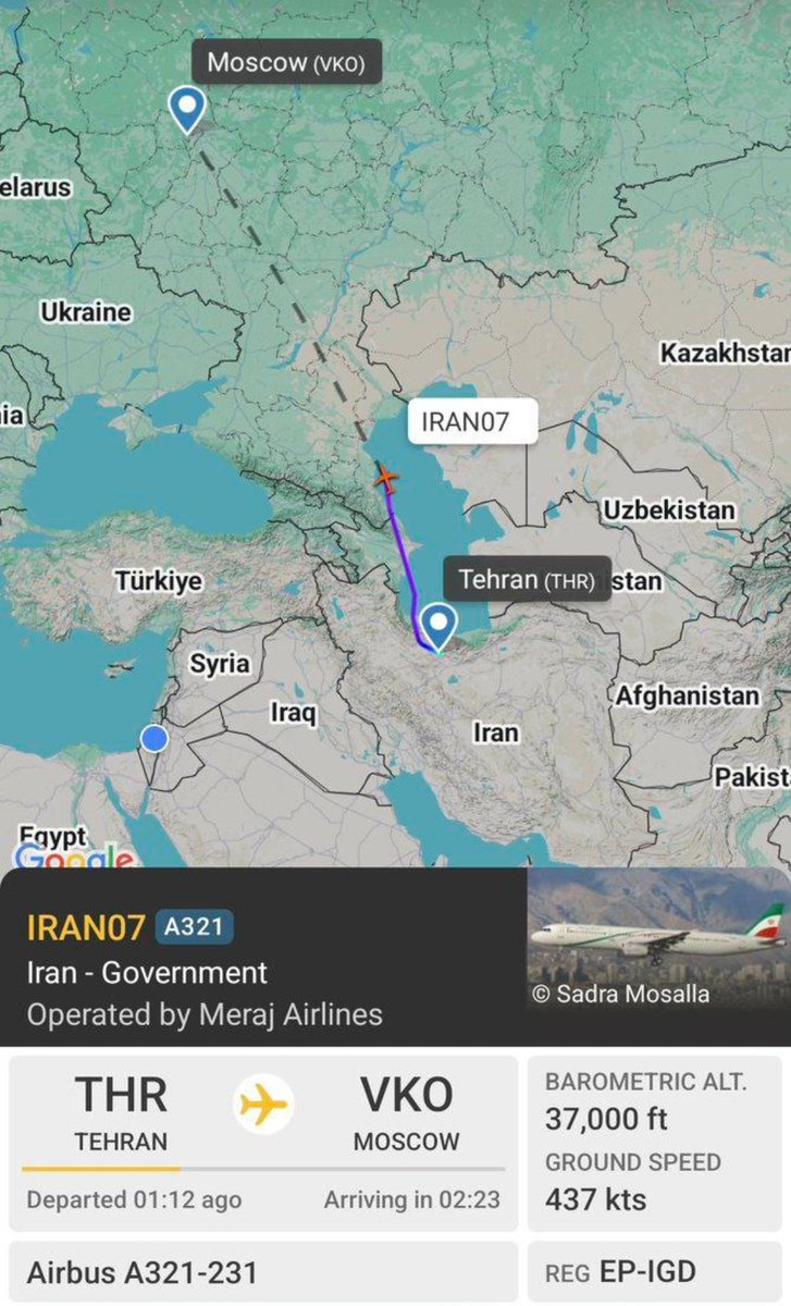 mr_sialegend's tweet photo. یک ایرباس A321-231 با شناسه IRAN07
همین حالا از تهران به مسکو رفت

فقط خواستم بگم هیچکدوم از سپاهی ها و 
نیروهای سرکوب در این هواپیما حضور ندارند https://t.co/hqthSL56FR