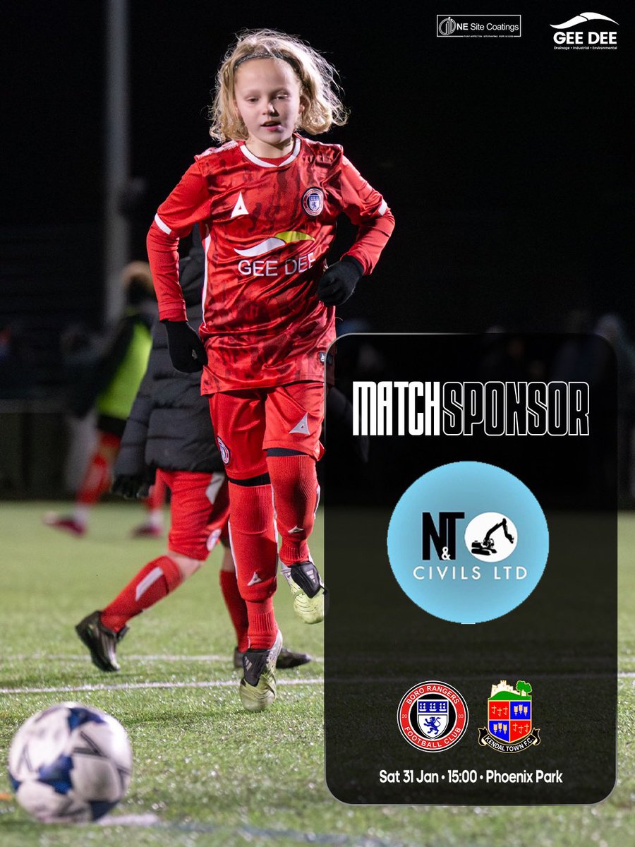 Our match sponsors this coming Saturday, N&amp;T Civils Ltd, are a Teesside-based company who provide all aspects of groundworks and construction to both residential and commercial clients!🫱🏻‍🫲🏼 

Check out their website following the link below!👇🏻 

nandtcivilsltd.co.uk

#UTBR❤️⚽️