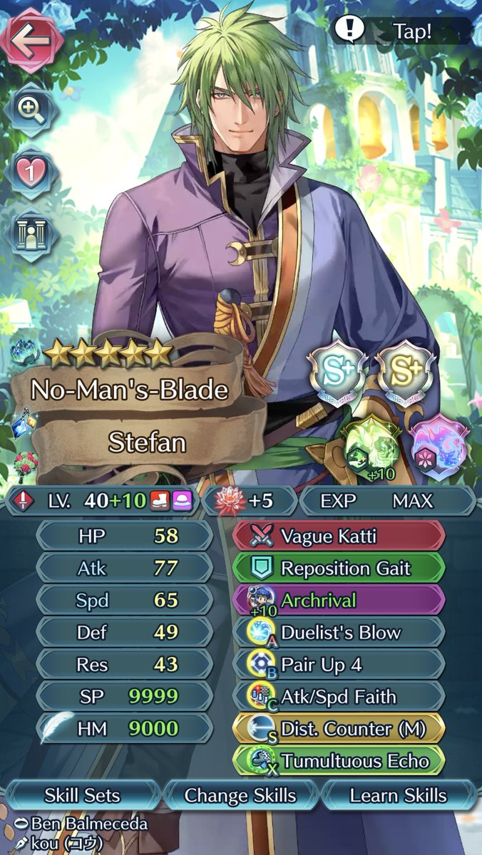 _Stefanime's tweet photo. My updated max invested Stefan (w/ Brave Marianne as his support partner) #fireemblemheroes #feheroes #feh #stefanfireemblem #ソーンバルケ https://t.co/69r19PewQN