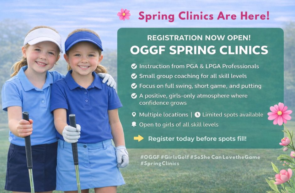 ohiogirlsgolf's tweet photo. The weather outside is frightful but OGGF Spring Clinics are delightful. Registration is now OPEN for OGGF Spring Clinics. Clinics are geared towards girls of all skill levels. $20 per clinic. PGA/LPGA Instructors. Click here for info &amp; registration -> https://t.co/c7rAdq5hFI https://t.co/JpOp9kmPpY