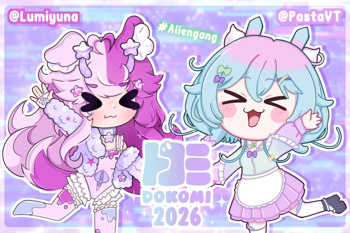 PastaVT's tweet image. Heeyyyyy @LumiYuna  und ich sind offiziell mit einem Stand auf der Dokomi 2026 dabei! Macht euch bereit für ganz viel Alien-Chaos👽💫✨
Wir freuen uns euch in der Creator Area begrüßen zu dürfen!! (˶ᵔ ᵕ ᵔ˶) ‹𝟹
Wer kommt uns besuchen?🛸💕
#gervtuber #vtuber #dokomi #aliengang