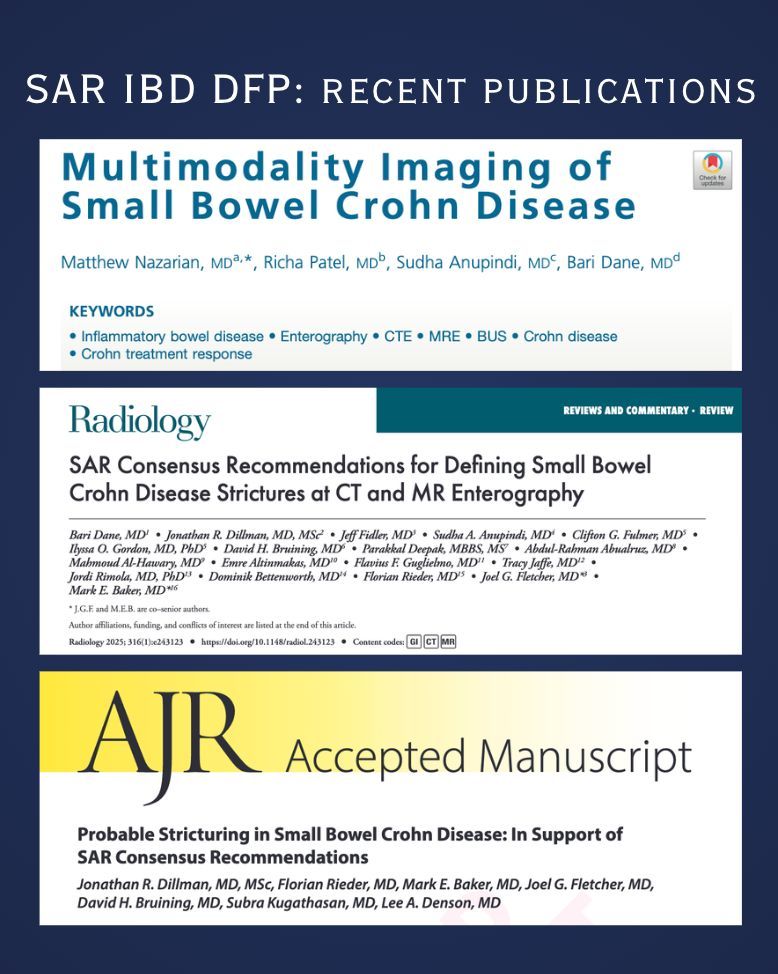 SocietyAbdRad's tweet photo. Check out these 3 amazing publications from the SAR IBD DFP! DOI links below: 

https://t.co/G0gFxIcDuy

https://t.co/uIeJMJpVi7

https://t.co/PwkkMWd9PK 

#SAR #Radiology https://t.co/tDPZaL1HDe