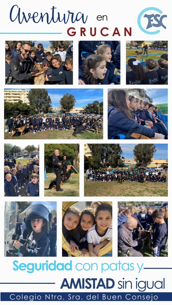 Hoy nuestro alumnado de 1.º y 2.º de Primaria ha vivido una mañana emocionante visitando el GRUCAN, el grupo canino 🐕 de la <a href="/policia_localML/">Policia Local de Melilla</a>.Han descubierto cómo los perros policía ayudan a los agentes 👮 en situaciones de seguridad ciudadana. ¡Gracias!

#ContigoSomosBuenConsejo