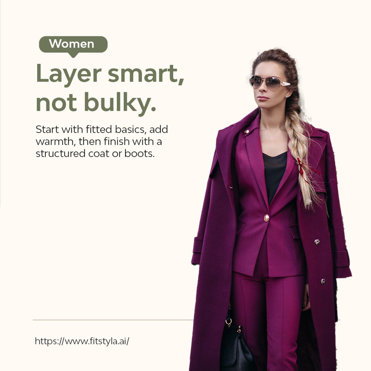 FitStyla's tweet image. Fitstyla helps you turn simple tips into complete outfits using the clothes you already own.

Explore winter style inspiration on Fitstyla.
#fitstyla #style #outfitinspiration #aifashion #explorepage