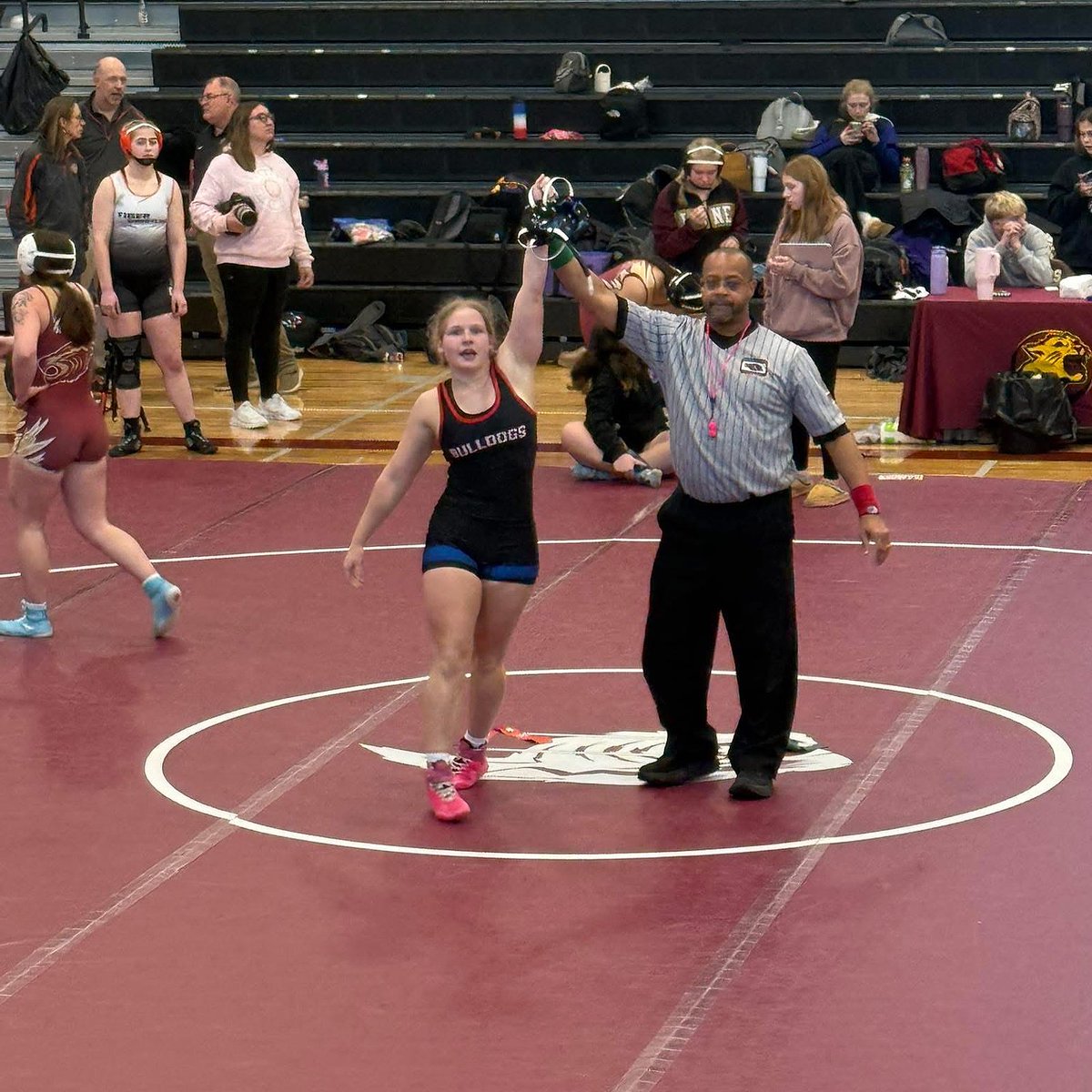 Congratulations to Emma for earning the EHC conference wrestling championship in her class! We are proud of you!! Go Bulldogs!