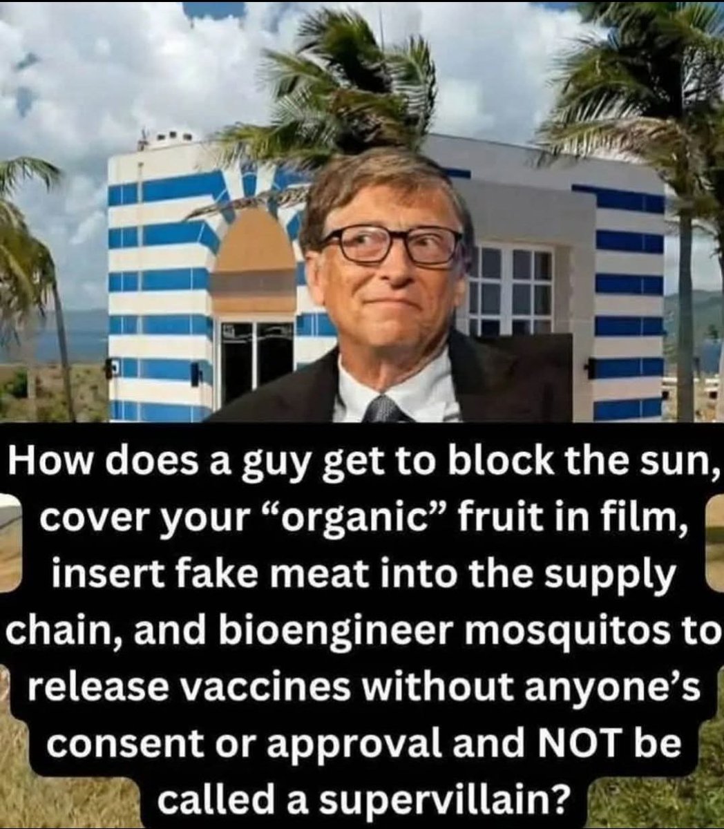 <a href="/tpvsean/">TPV Sean</a> We won't take his poison clot shots, so now he's going after our food supply.   He destroys the soil so we can't grow our own food, then guess who has the only supply of genetically modified seeds made to grow in his poisonous soil to sell?  He gets rich while we all die.