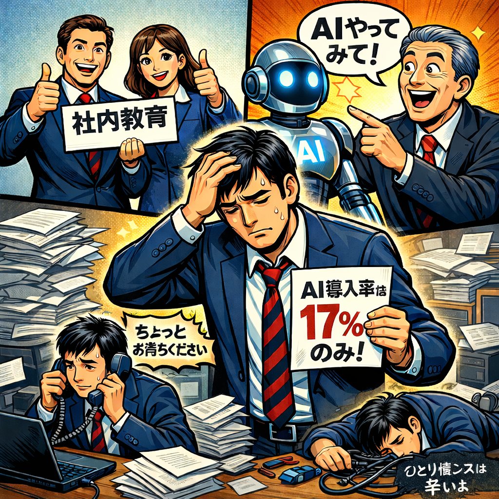 ネオス×ひとり情シス協会で「中小企業AI活用調査」を実施しました。ひとり情シス企業では、人手不足を補う為にAIを入れたい一方、準備する人手が足りず手段と目的が逆転してしまっています。当たり前のことですが、経営層も現状の情シス体制を今一度確認して欲しいです。

promit.gr.jp/2026/01/30/ai_…