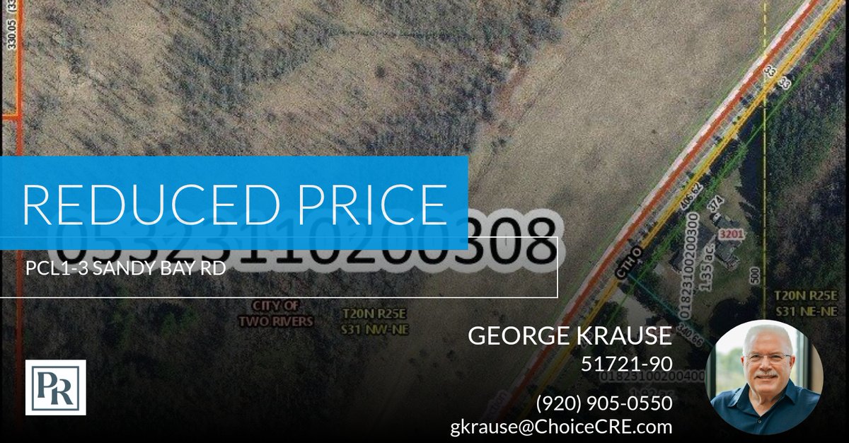 gkrause's tweet photo. 📍 Reduced Price 📍 This recently reduced home at Pcl1-3 Sandy Bay Rd in Two Rivers won't last long, so, don't wait to set up a showing! Reach out here or at (920) 905-0550 for more information!

George Krause
Broker Manager
Park R... https://t.co/2WeDDErggS https://t.co/n66UJGijW4