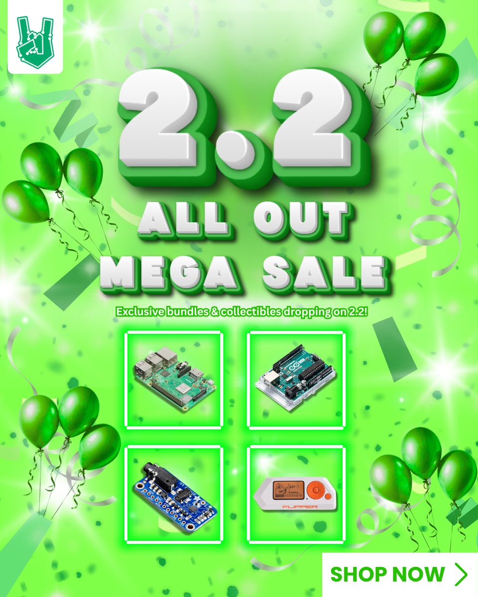 circuitrocks's tweet image. Power up your builds this 2.2 ⚡
Arduino kits, electronics, and maker essentials — now on 2.2 Sale.
Perfect time to start, upgrade, or experiment.

🧠 Build smarter.
🛒 Shop CircuitRocks this 2.2

#CircuitRocks #Shopee22 #22Sale #ArduinoPH #ElectronicsPH #MakersPH