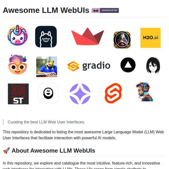List of web interfaces for interacting with LLMs https://t.co/UYi2sKRRKw