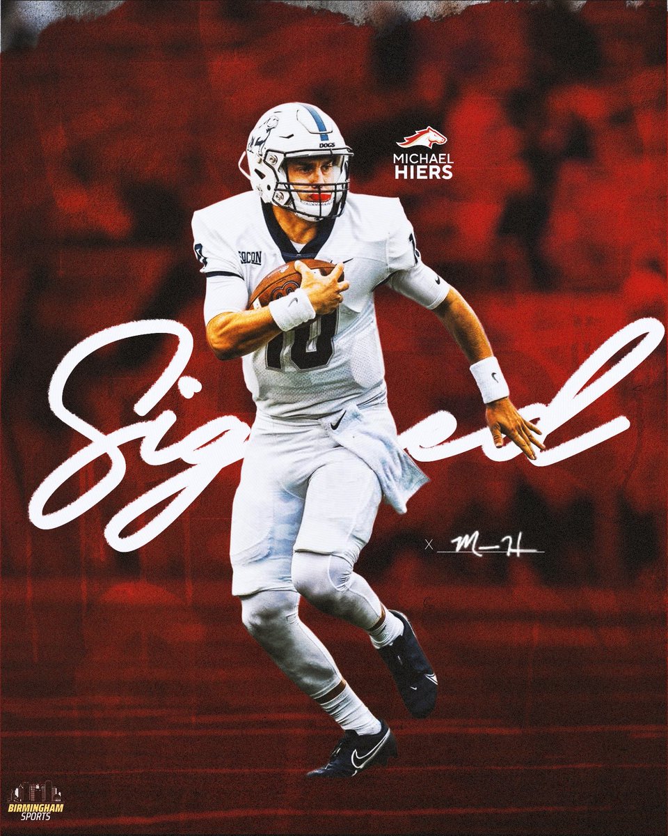 HIERED GUY: The Birmingham Stallions sign former Samford standout QB. <a href="/TheUFL/">United Football League</a> 

Michael Hiers joins Matt Corral and Taylor Elgersma in the Stallions QB room.