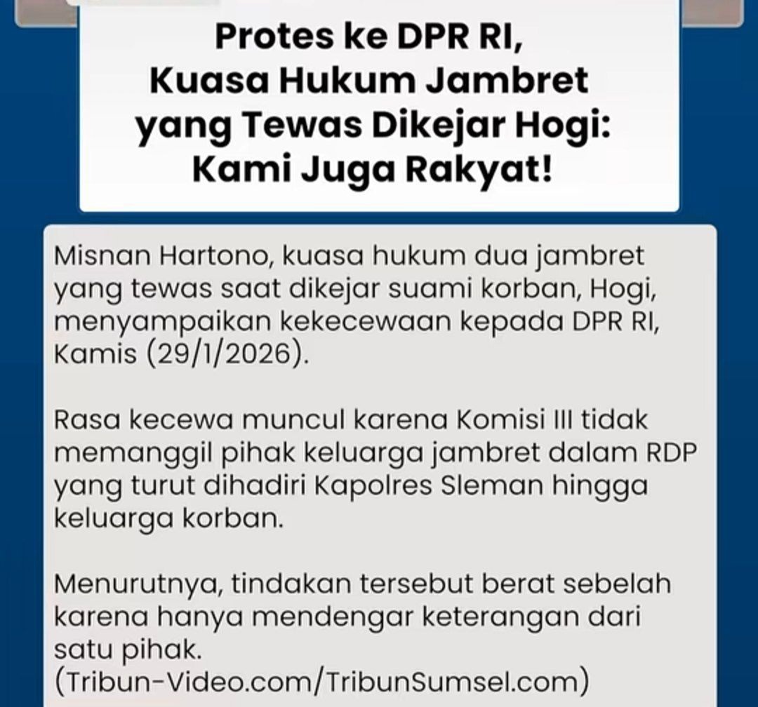 Misnan Haryanto SH
lawyer jambret yang meminta uang tali asih ke hogi lur