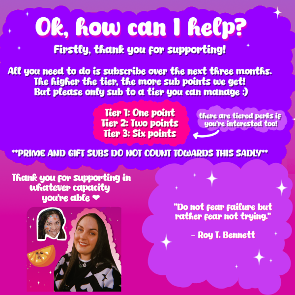 We're trying something. I could just wait to "be ready" and never do it... So, in true "fail and flail fashion"... I decided it's time to try for the plus program starting February 1st! 

In whatever capacity you are able to support, it's greatly appreciated. Thank you. 💘