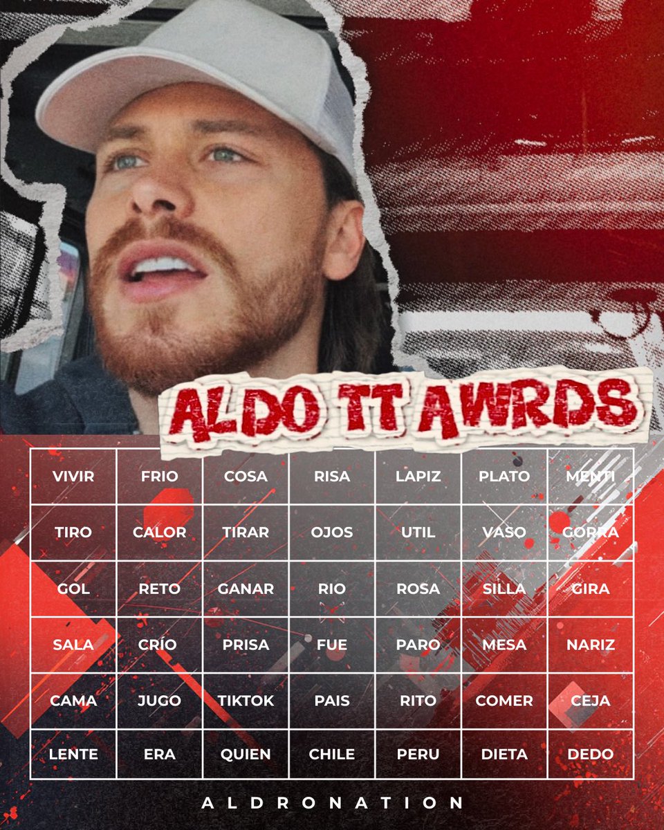 💥📣 | ¡ALERTA TENDENCIA! 🤩

Queremos TODO el apoyo para ALDO en este momento hermanas 🚨

🔑 Frase oficial: 

ALDO TT AWRDS

💬 Comenta la frase + la palabra de la tabla. 

👉🏻 Dar like, RT, interactuar entre comentarios, no usar HT, emojis.

#AldoTDNWorld #AldoViral