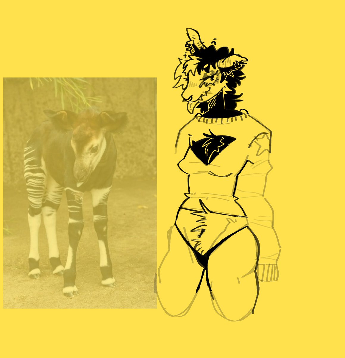 making my fursona or wtv is just a wip and I hate ittt

[animal is okapi]